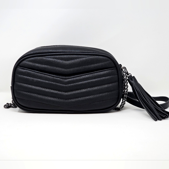 Black Quilted Crossbody Bag - Picture 6 of 16